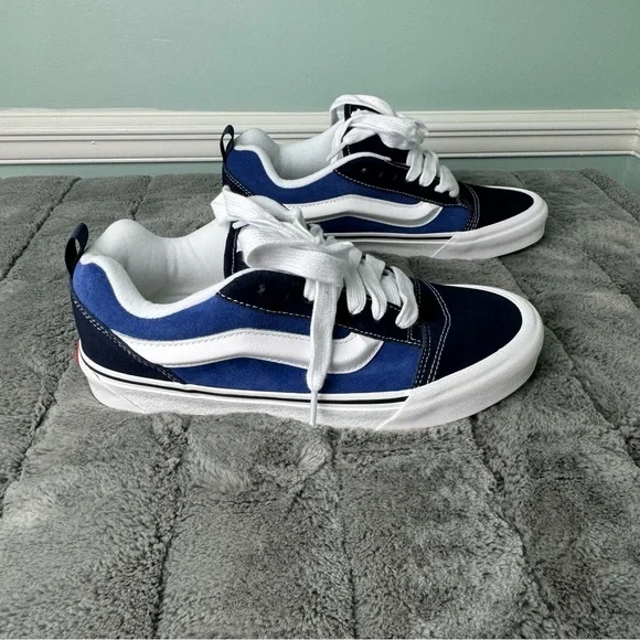 VANS Knu Skool NEW Navy White Suede Men’s 9 Women’s 10.5 Puffy 497974 Kn… - Picture 3 of 9